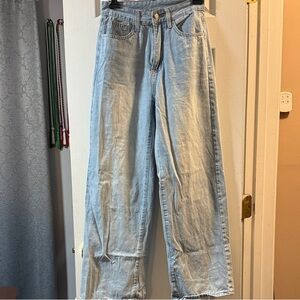 SHEIN Light Blue Flare & Wide Leg Jeans